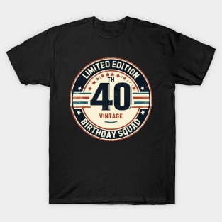 Limited Edition 40th Birthday Vintage T-Shirt